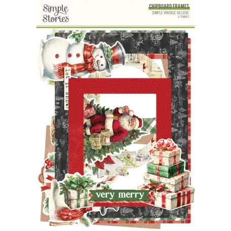 Simple Stories Simple Vintage Believe Chipboard Chipboard Frames (1 ív)