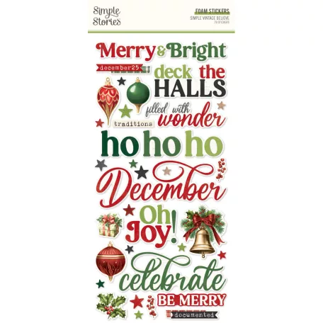Simple Stories Simple Vintage Believe Matrica Foam Stickers (2 ív)
