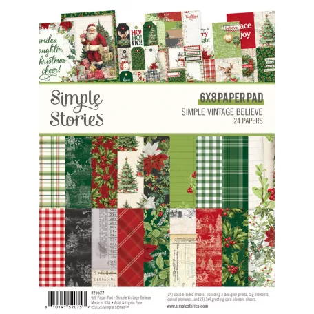 Simple Stories Simple Vintage Believe Papírkészlet 6"x8" Paper Pad (24 lap)