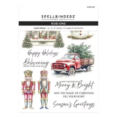 Spellbinders Kaparós matrica Joyful Wishes Rub-On (2 ív)