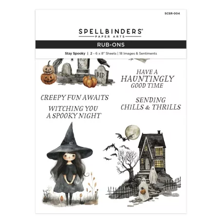 Spellbinders Kaparós matrica Stay Spooky Rub-On (2 ív)