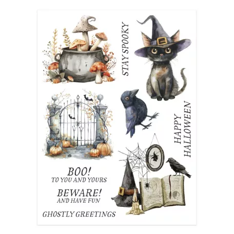 Spellbinders Kaparós matrica Stay Spooky Rub-On (2 ív)