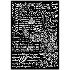   Stamperia Writings Vastag stencil A3  Art Stories A3 Big Stencil (1 db)