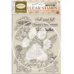   Stamperia Whispering Woods Szilikonbélyegző A5 Mushrooms and Fairies Clear Stamps (1 csomag)