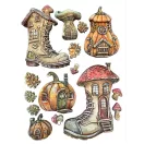 Stamperia Whispering Woods Szilikon öntőforma A5 Boots and Pumpikin House Silicon Mould (1 db)