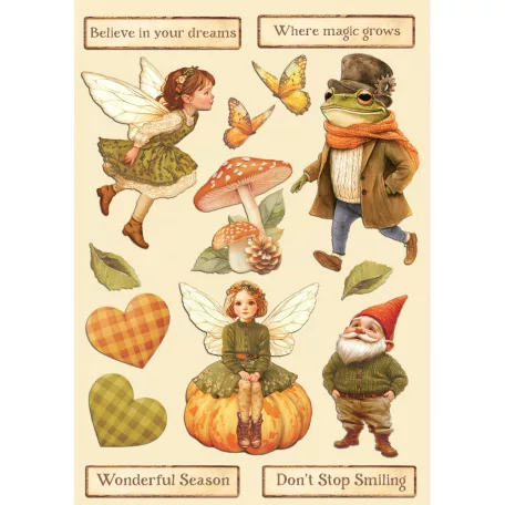 Stamperia Whispering Woods Fa dísíztőelem A5  Wooden Shapes (1 ív)