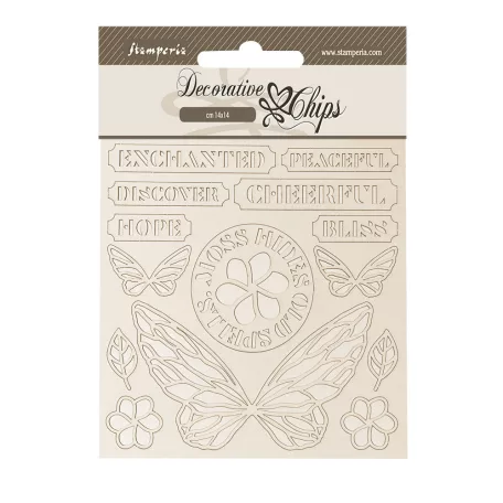 Stamperia Whispering Woods Chipboard 14x14 cm Air balloons Decorative Chips (1 ív)