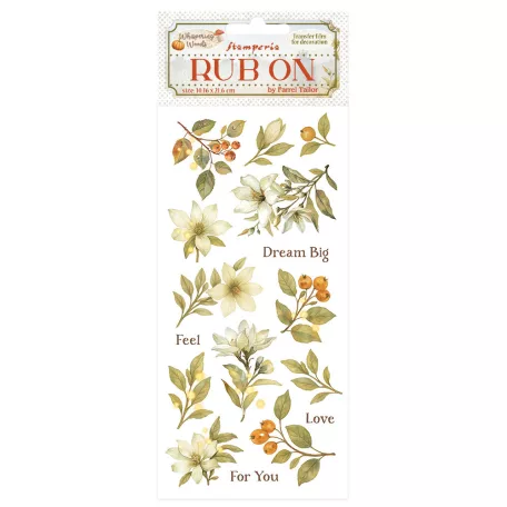 Stamperia Whispering Woods Kaparós matrica Magnolia Rub-On (1 ív)