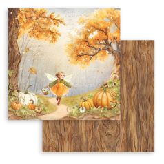   Stamperia Whispering Woods Scrapbook papír 12" (30 cm) Fairy and Pumpinks Paper Sheets (1 ív)