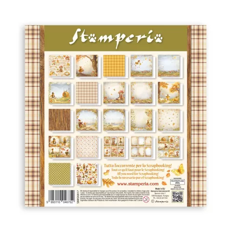 Stamperia Whispering Woods Papírkészlet 8" (20 cm) Single Face Maxi Paper Pack (22 ív)