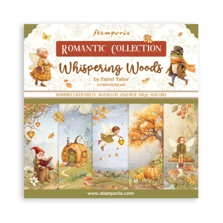 Stamperia Whispering Woods Scrapbook Papírkészlet 12" (30 cm)  Paper Pack (10 ív)