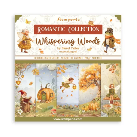 Stamperia Whispering Woods Papírkészlet 8" (20 cm)  Paper Pack (10 ív)