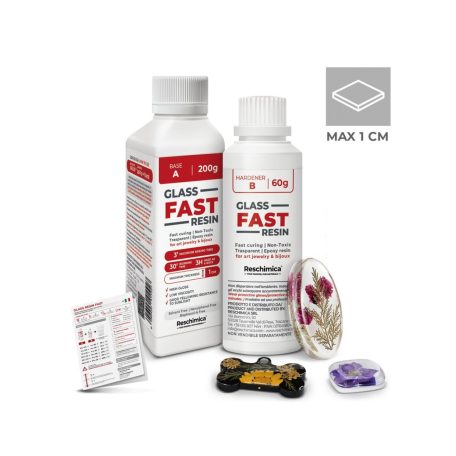 Átlátszó gyorsan kötő üveghatású epoxigyanta 260g - Reschimica Glass Fast Resin (1 csomag)