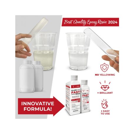 Átlátszó gyorsan kötő üveghatású epoxigyanta 260g - Reschimica Glass Fast Resin (1 csomag)