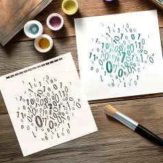   Andy Skinner stencil Binary 8" (20 cm)  Mixed Media Stencil (1 db)