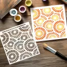 Andy Skinner stencil Spiral Burst 8" (20 cm)  Mixed Media Stencil (1 db)
