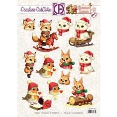   Kivágóív - perforált A4 - Christmas Animals 02 - Creative CutOuts (1 lap)