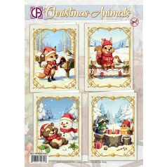   Üdvözlőlap készlet A4 - Christmas Animals - Creative CutOuts Card Kit (1 csomag)