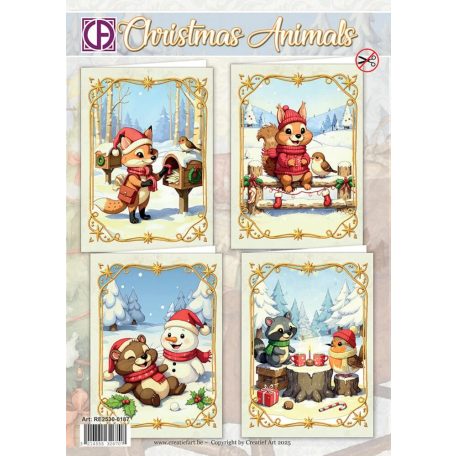 Üdvözlőlap készlet A4 - Christmas Animals - Creative CutOuts Card Kit (1 csomag)