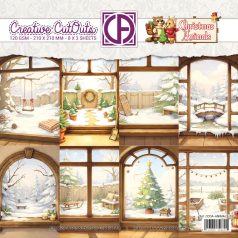   Papírkészlet 8" (20 cm) - Christmas Animals Winter Gardens - Creative CutOuts Paper Pack (24 lap)