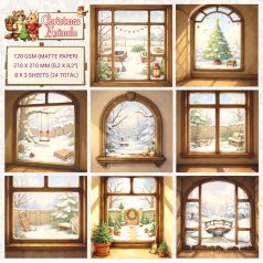   Papírkészlet 8" (20 cm) - Christmas Animals Winter Gardens - Creative CutOuts Paper Pack (24 lap)