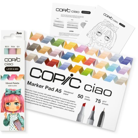 Copic Alkoholos marker kezdőkészlet Manga Vibrant Copic Ciao "LAYER & MIX" Starter Set (1 csomag)