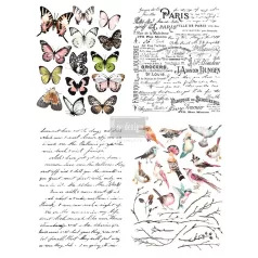   Re-Design with Prima Transzfer fólia 24"x35" (61x89 cm) - Parisian Butterflies  - Decor Transfers (1 csomag)
