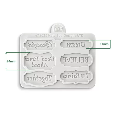 Believers Mini Plaques Szilikon öntőforma Katy Sue Designs Silicon Mould (1 db)