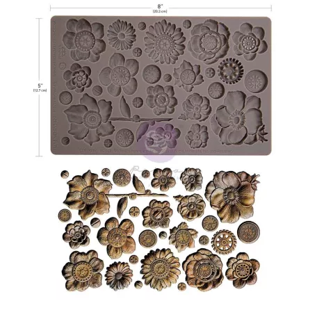 Finnabair Rusty Flowers Öntőforma 5″X8″ Décor Mould (1 db)