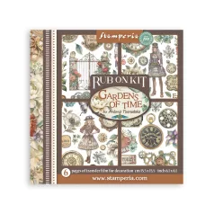   Stamperia Gardens of Time Kaparós matrica készlet  Assortment Rub-On (6 ív)