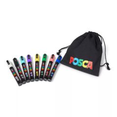   UNI POSCA dekormarker készlet 1,8–2,5 mm PC-5M pouch (8 db)