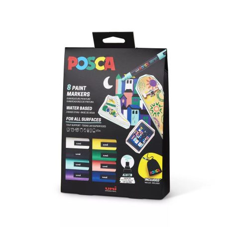 UNI POSCA dekormarker készlet 1,8–2,5 mm PC-5M pouch (8 db)