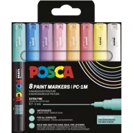 UNI POSCA dekormarker 0.7 mm PC-1M Pasztell színek (8 db)