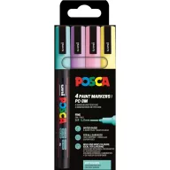   UNI POSCA dekormarker készlet 0.9 mm PC-3M Pasztell színek (4 db)