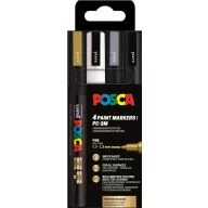   UNI POSCA dekormarker készlet 0.9 mm PC-3M Ünnepi színek (4 db)