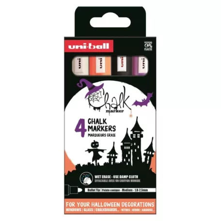UNI Folyékony Kréta Chalk Marker PWE-5MHalloween dekorációs készlet (4 db)