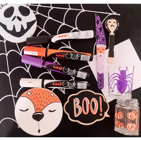 UNI Folyékony Kréta Chalk Marker PWE-5MHalloween dekorációs készlet (4 db)