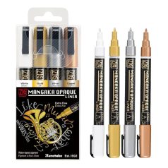 Kuretake / ZIG  Mangaka dekormarker Opaque Liner (4 db)