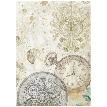 Stamperia Gardens of Time Rízspapír készlet A6  Rice Paper Backgrounds (8 ív)