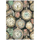 Stamperia Gardens of Time Rízspapír készlet A6  Rice Paper Backgrounds (8 ív)