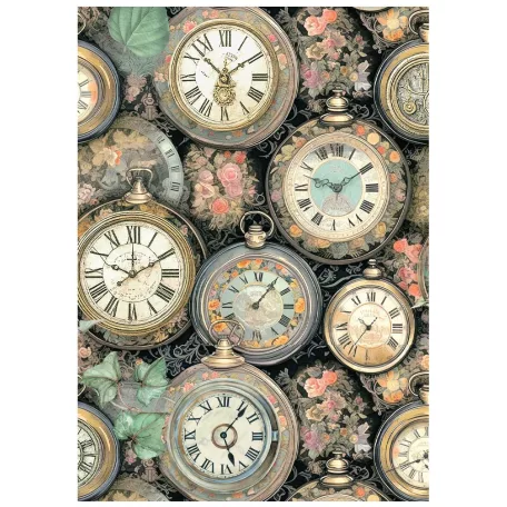 Stamperia Gardens of Time Rízspapír készlet A6  Rice Paper Backgrounds (8 ív)