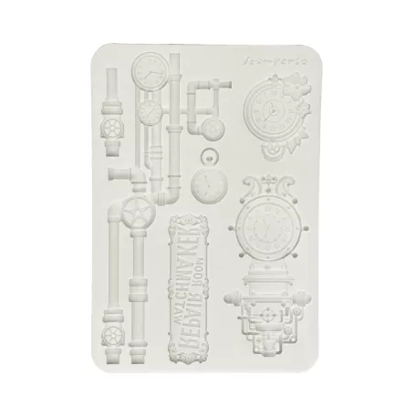 Stamperia Gardens of Time Szilikon öntőforma A5 Clocks and Tubes Silicon Mould (1 db)