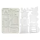 Stamperia Gardens of Time Szilikon öntőforma A5 Train and Longcase Clock Silicon Mould (1 db)