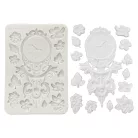 Stamperia Gardens of Time Szilikon öntőforma A5 Clock and Flowers Silicon Mould (1 db)