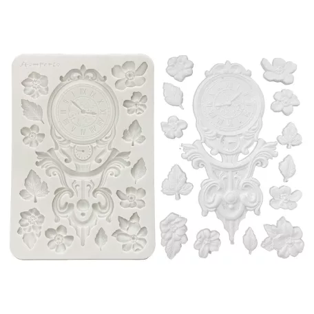 Stamperia Gardens of Time Szilikon öntőforma A5 Clock and Flowers Silicon Mould (1 db)