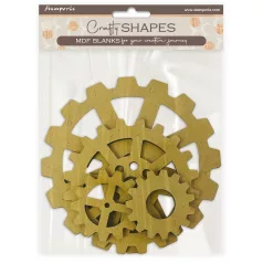   Stamperia Gardens of Time MDF alap  Gears Pattern Crafty Shapes MDF BLANKS (1 db)