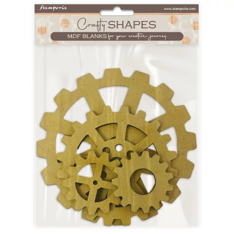 Stamperia Gardens of Time MDF alap  Gears Pattern Crafty Shapes MDF BLANKS (1 db)