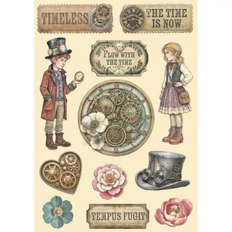 Stamperia Gardens of Time Fa dísíztőelem A5  Wooden Shapes (1 ív)