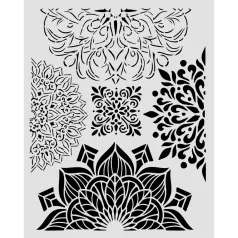   Stamperia Gardens of Time Vastag stencil 20x25cm Gardens of Time Thick Stencil 20x25cm Half Friezes (KSTD204) Thick Stencil  (1 db)
