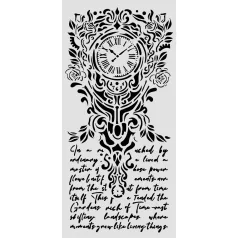   Stamperia Gardens of Time Vastag stencil 12x25cm Gardens of Time Thick Stencil 12x25cm Clock and Writing (KSTDL157) Thick Stencil  (1 db)